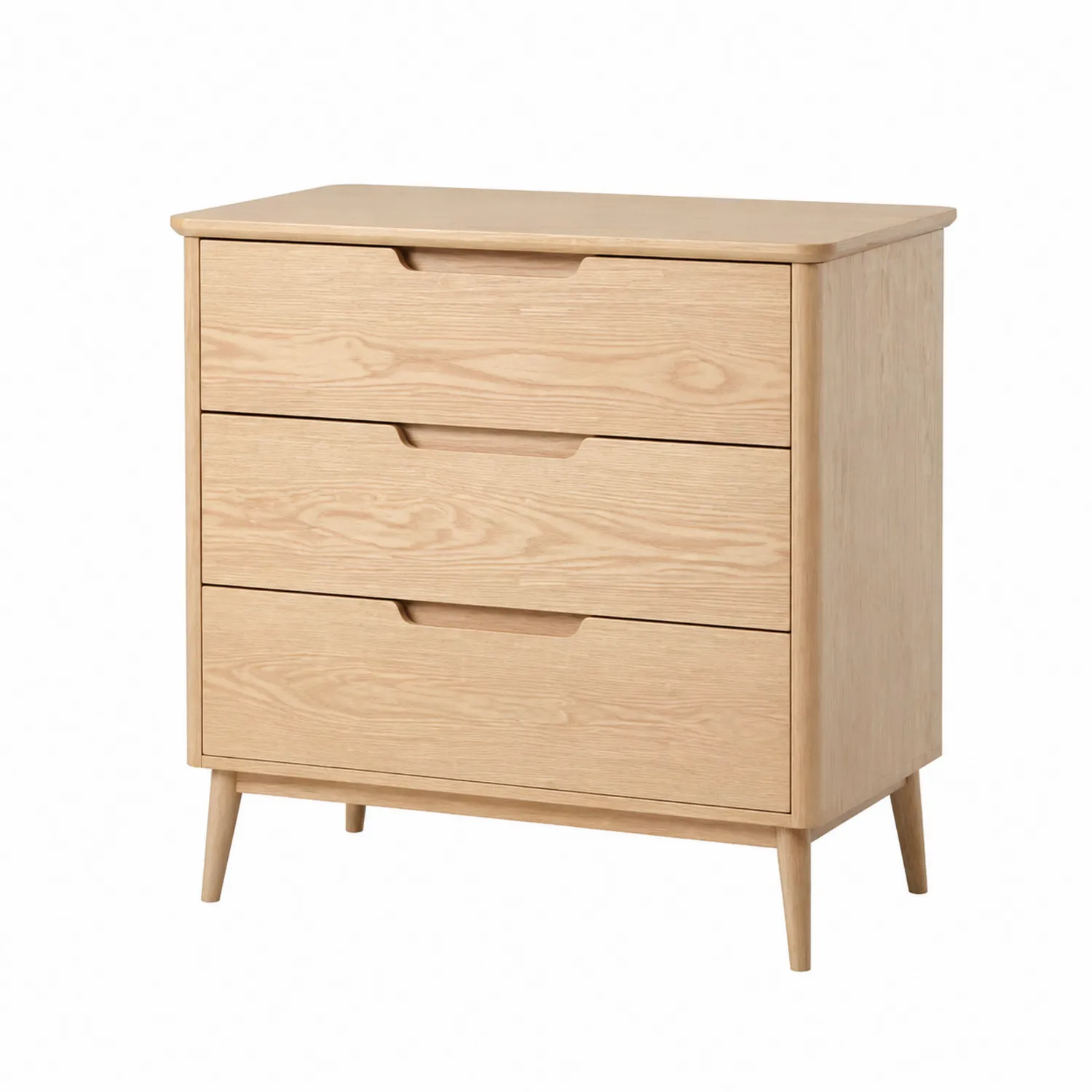 Commode en bois de chêne 3 tiroirs 80cm-Velriver
