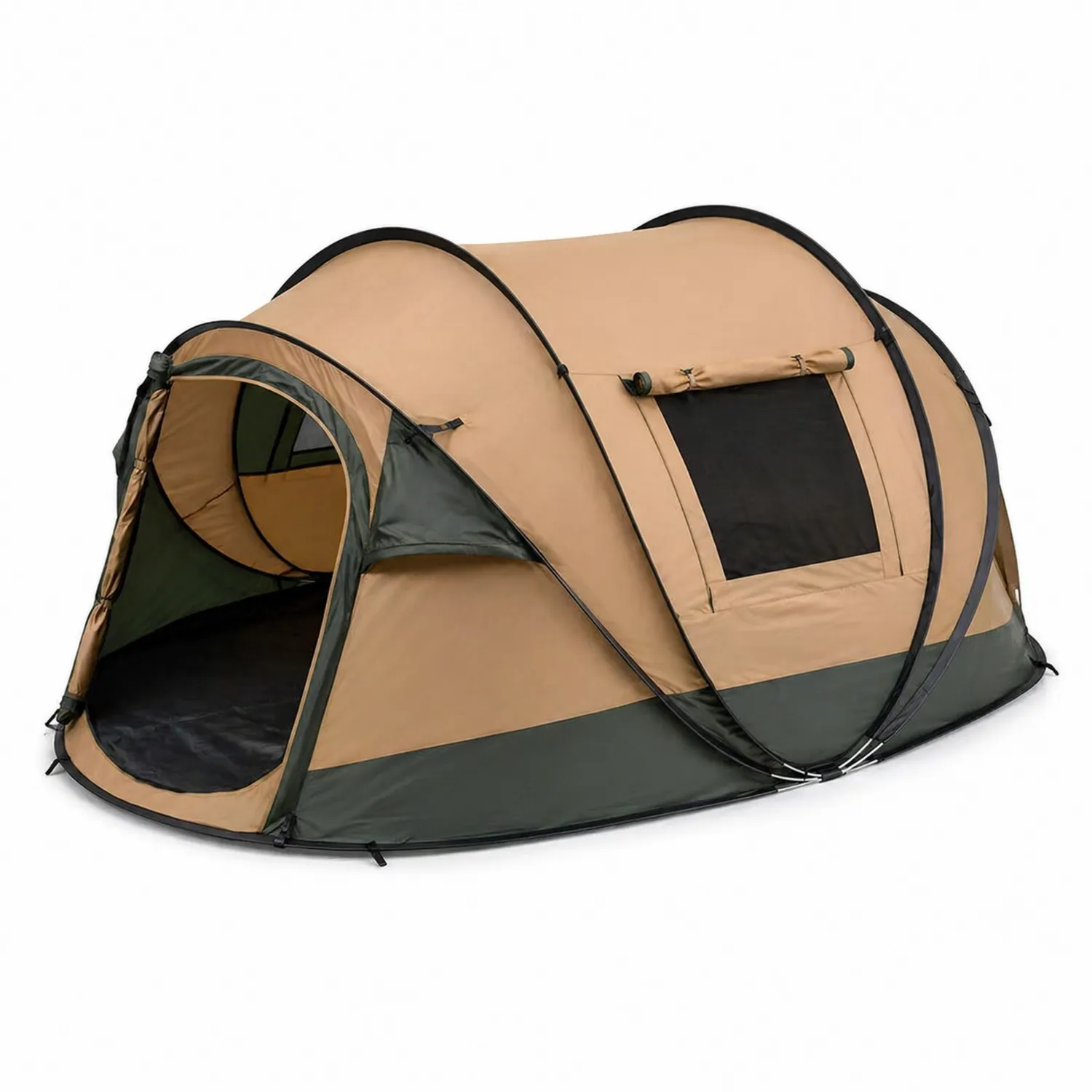 Tente Pop-up 4 Personnes Polyester Oxford Beige/Noir-Velriver