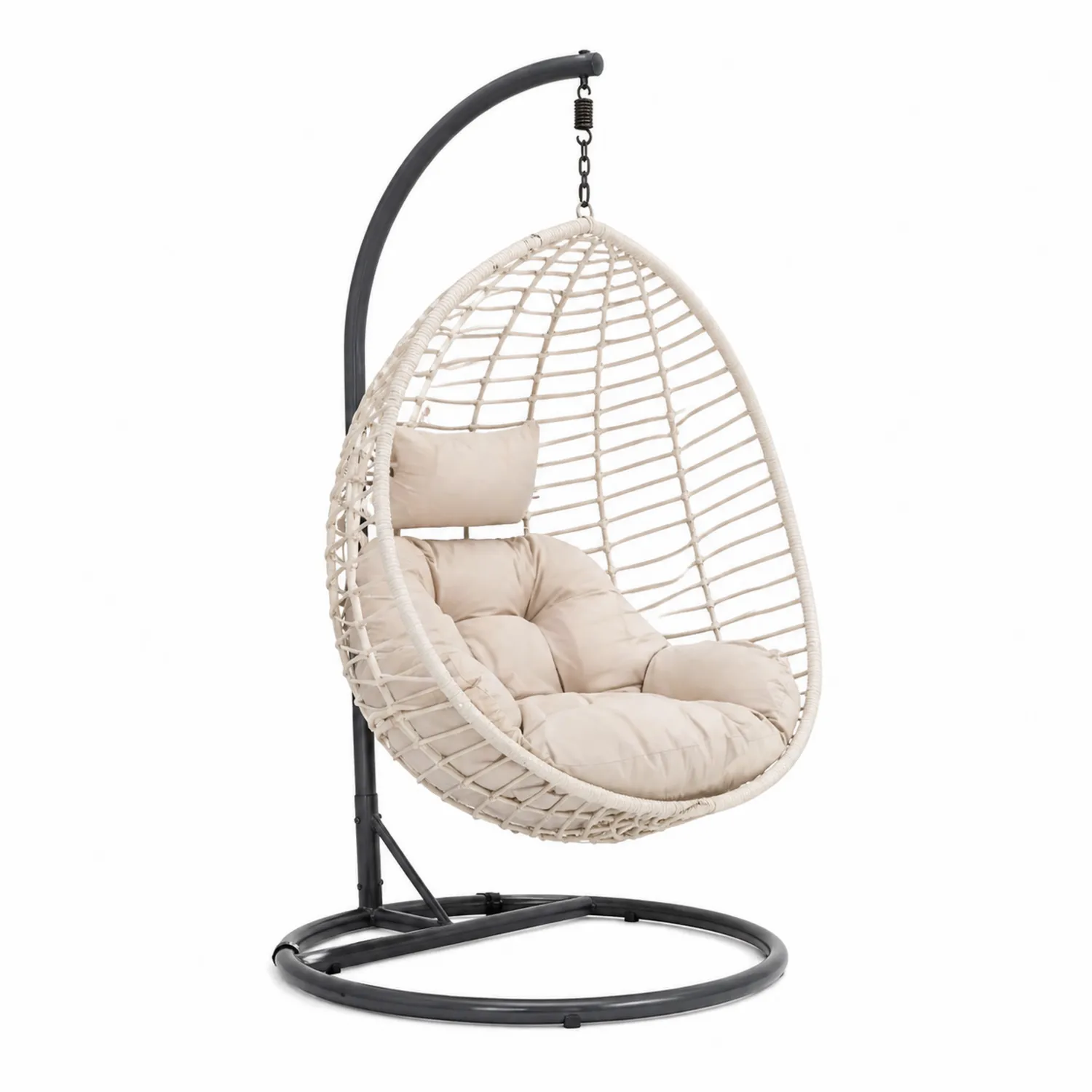 Chaise suspendue en rotin synthétique avec coussin en polyester-Velriver