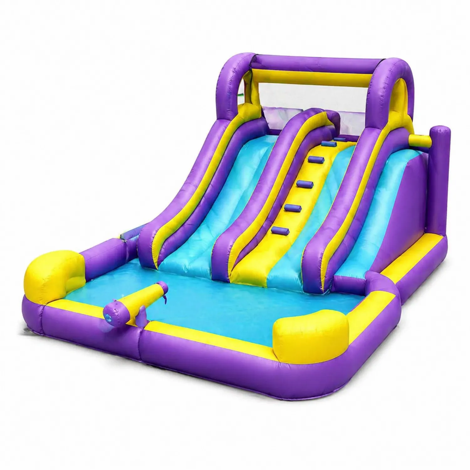 Toboggan gonflable en PVC pour enfants Violet/Jaune/Bleu-Velriver