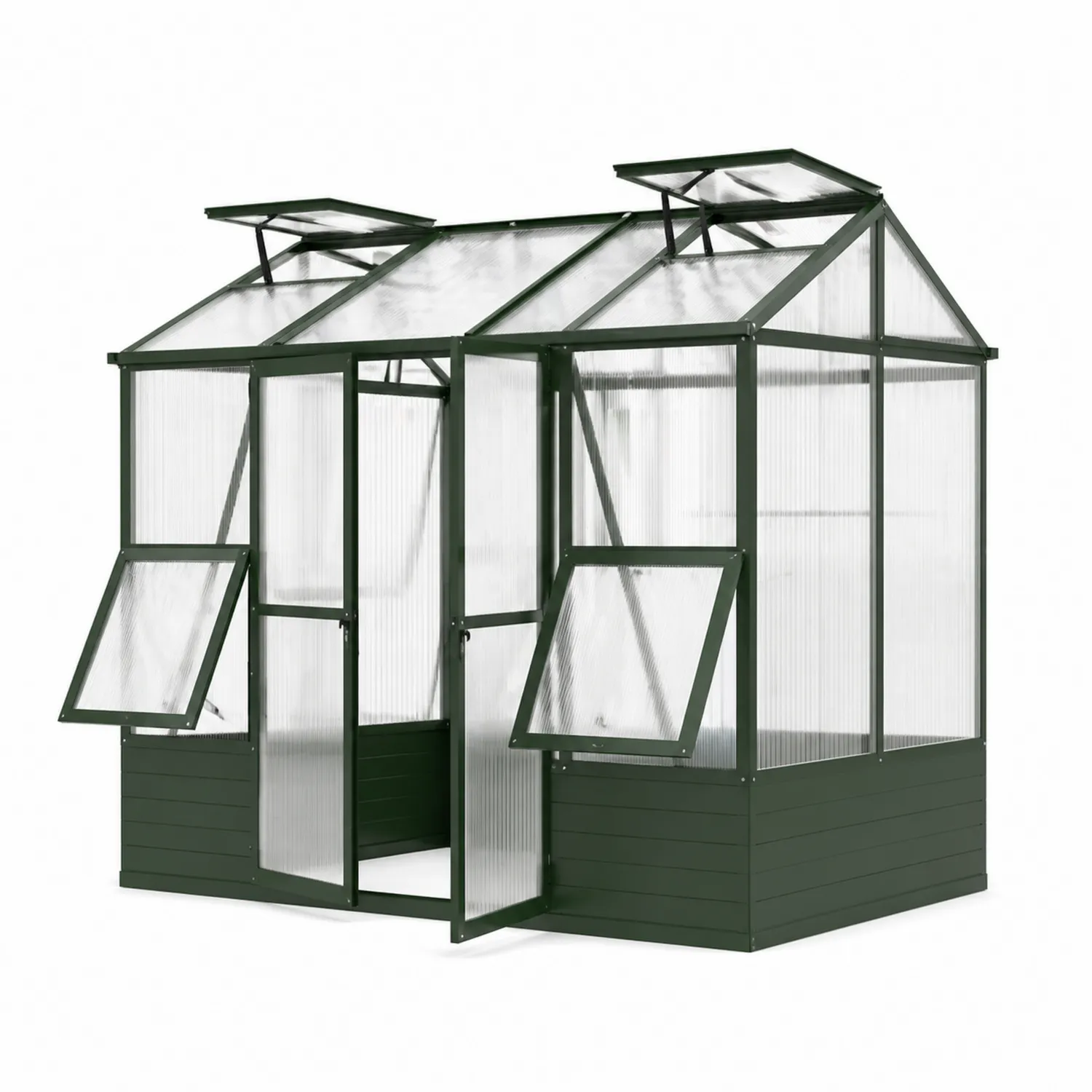 Serre en aluminium avec panneaux en polycarbonate-Velriver