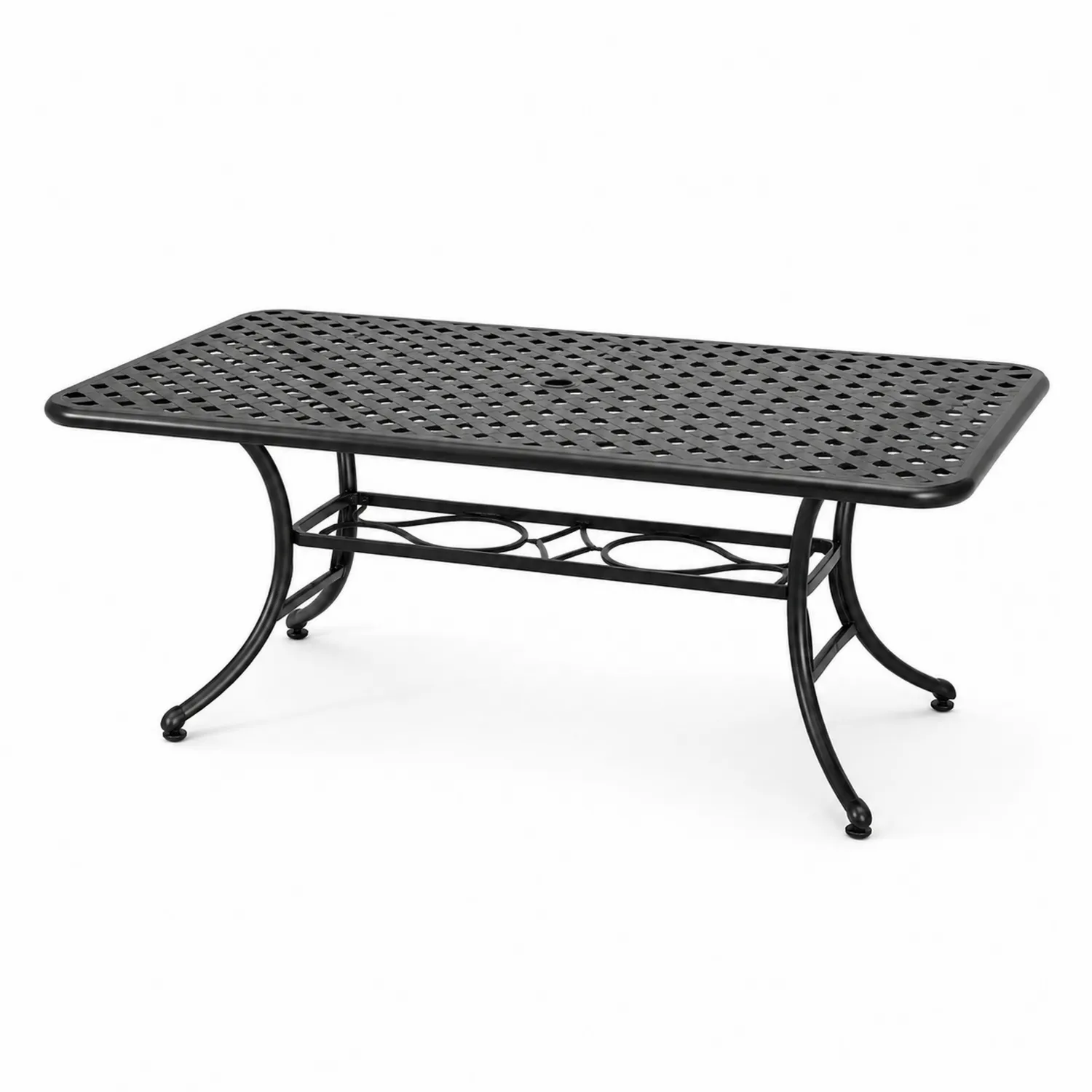 Table de jardin en aluminium noir 180 cm-Velriver