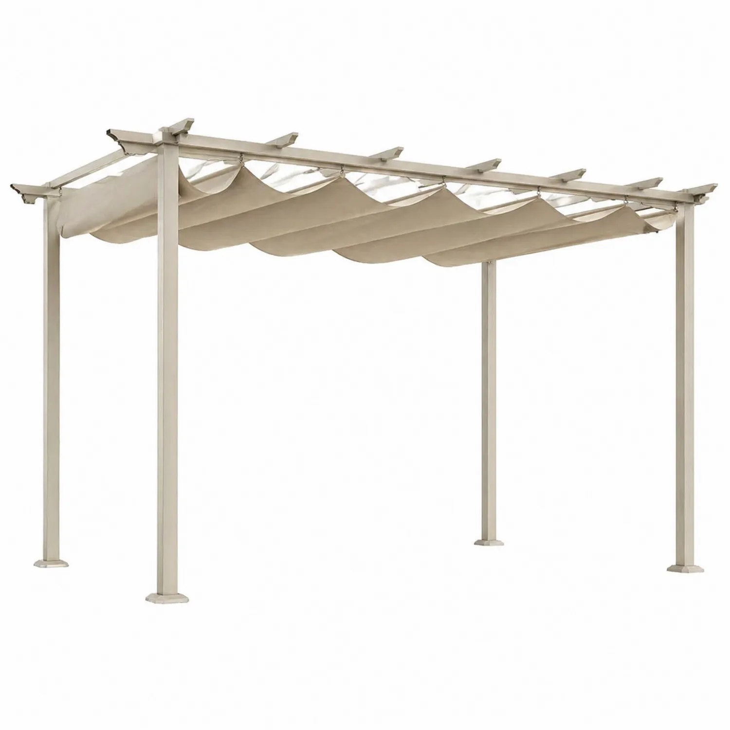 Pergola rectangulaire en aluminium et toile polyester 400x300x226 cm-Velriver