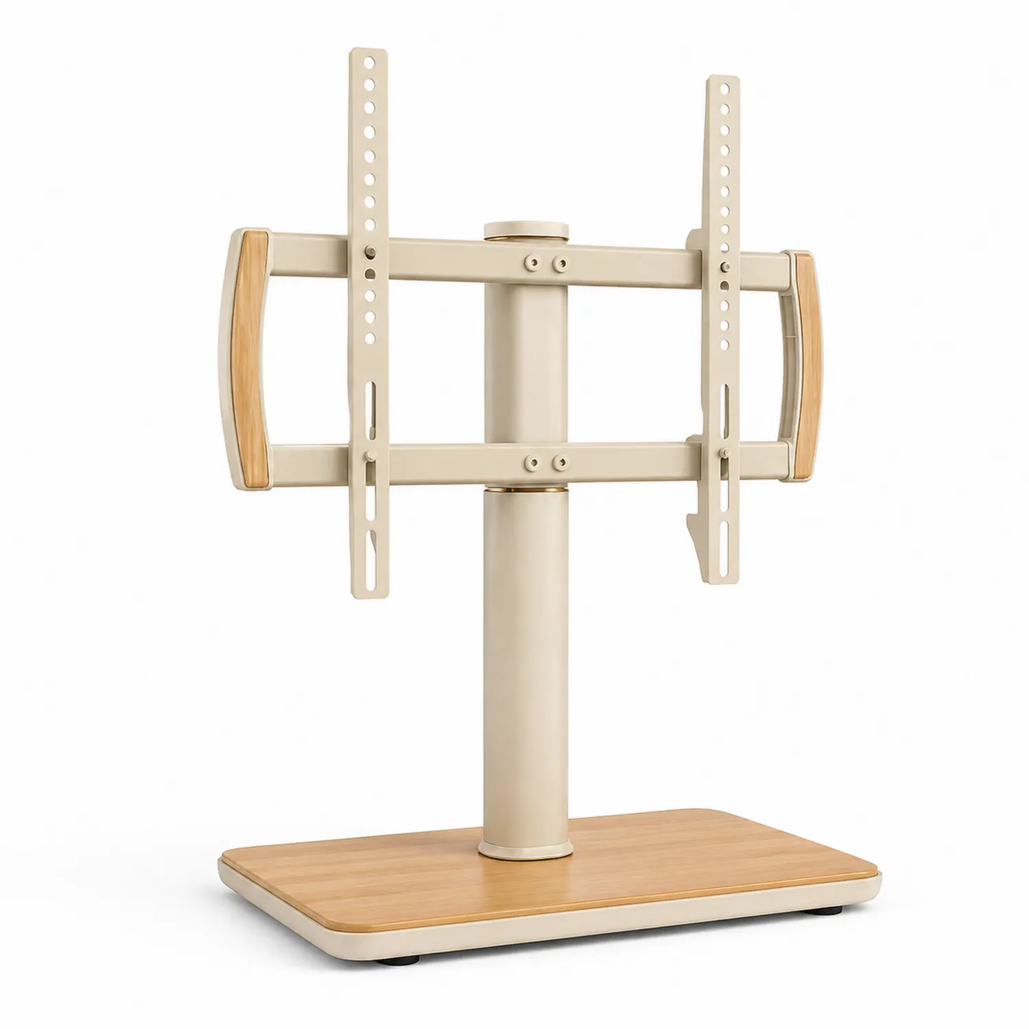 Support TV en métal et bois réglable Beige-Velriver