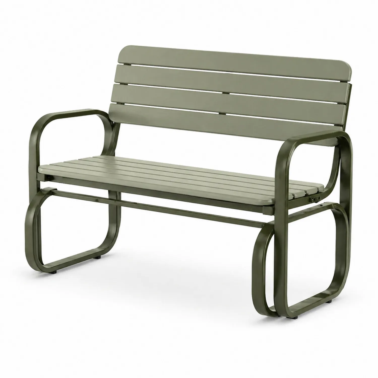 Banc d'extérieur en métal 120x60x80 cm Kaki-Velriver