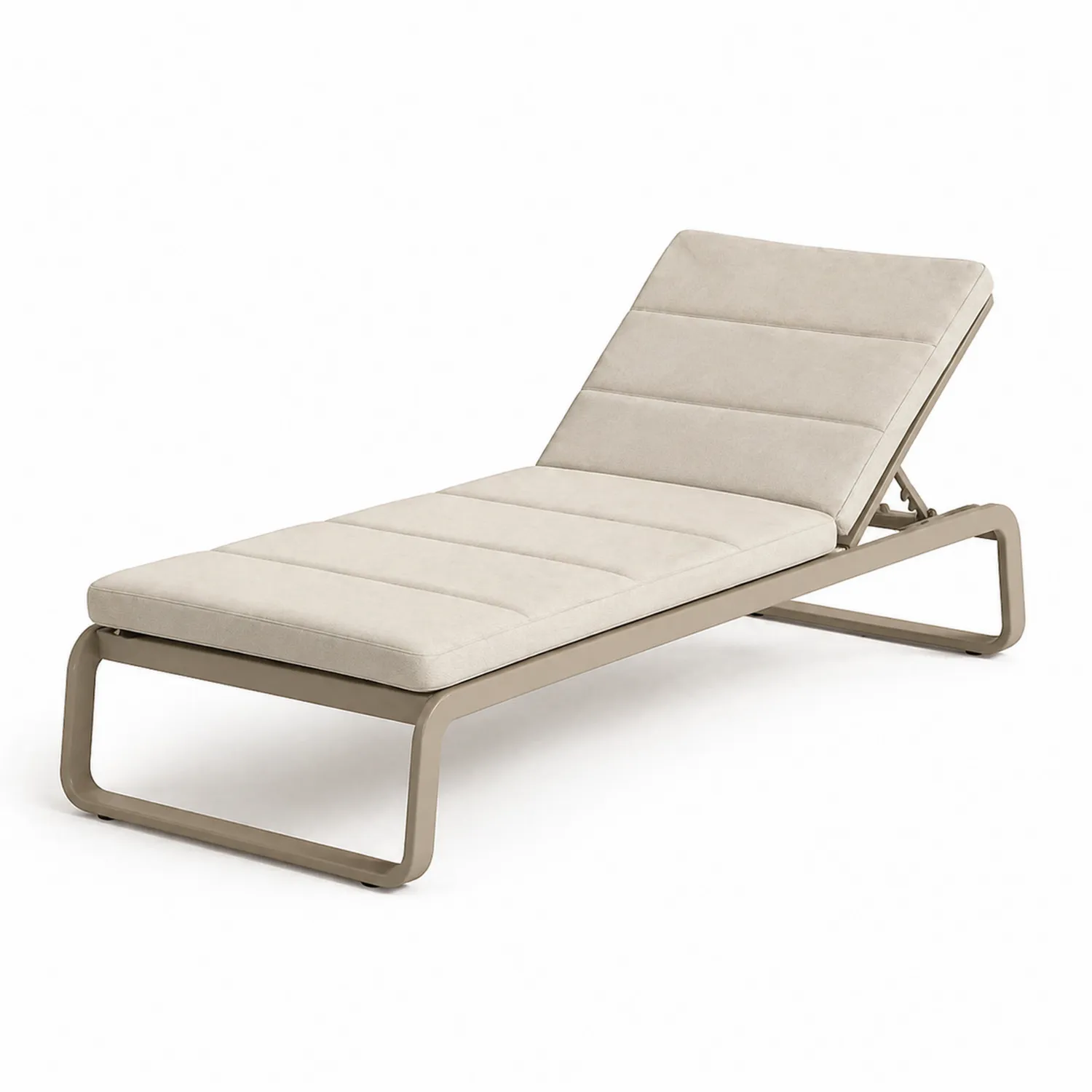 Chaise longue en aluminium et tissu crème-Velriver
