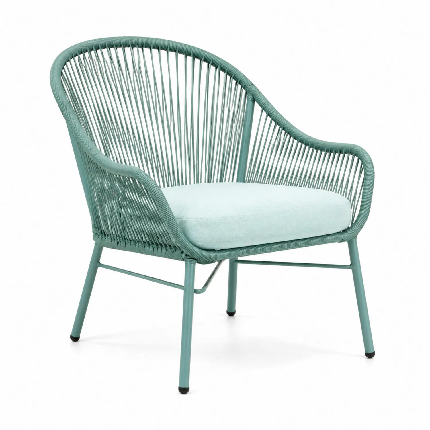 Fauteuil en métal et corde Vert-Velriver