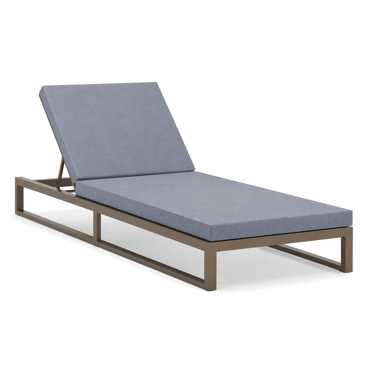 Tumbona de aluminio ajustable con cojín de poliéster gris-furnzera