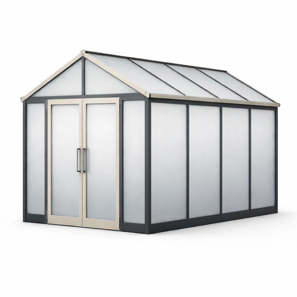 Invernadero de aluminio y policarbonato blanco transl煤cido 250x200x210 cm-furnzera