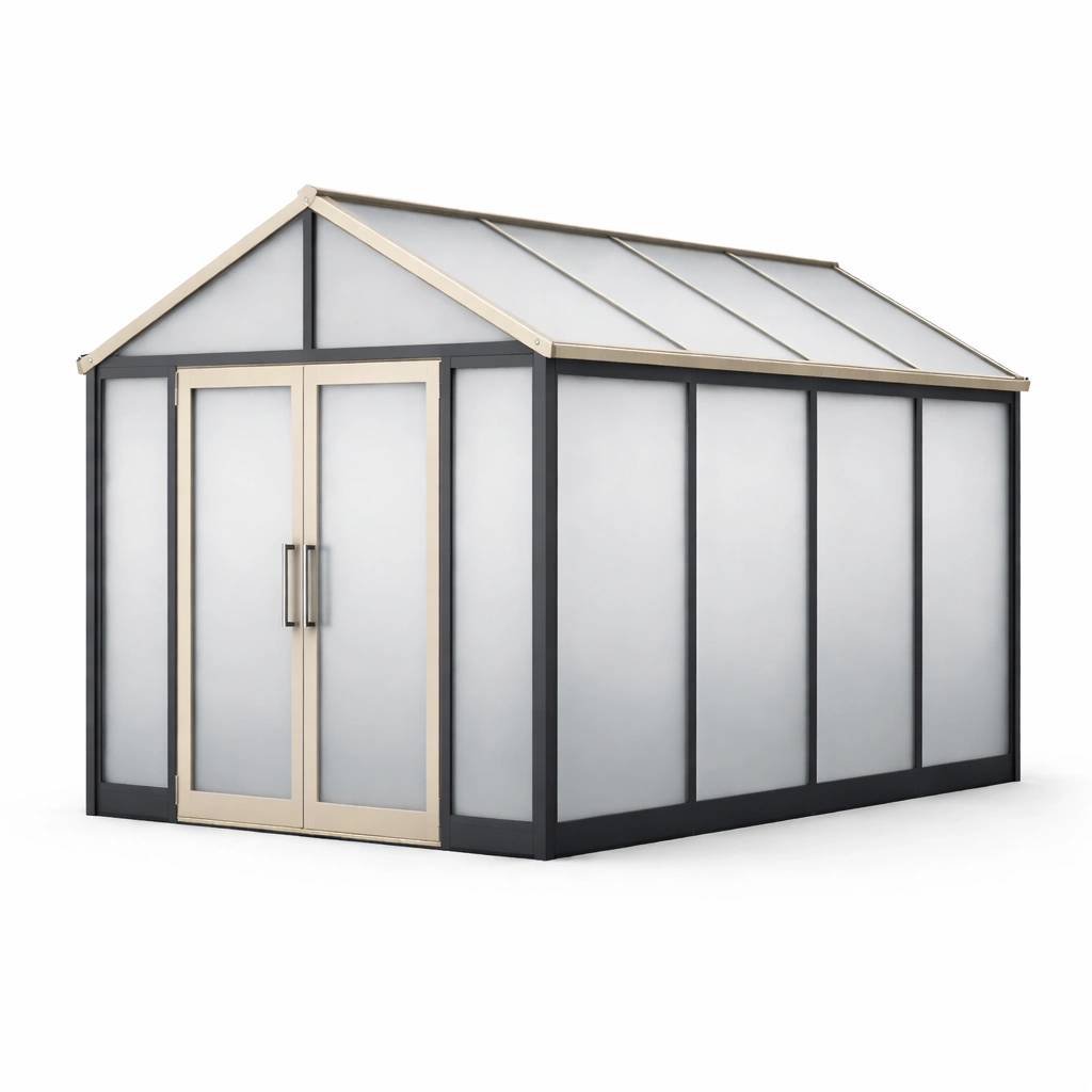 Invernadero de aluminio con paneles de policarbonato 300x220x230 cm-furnzera