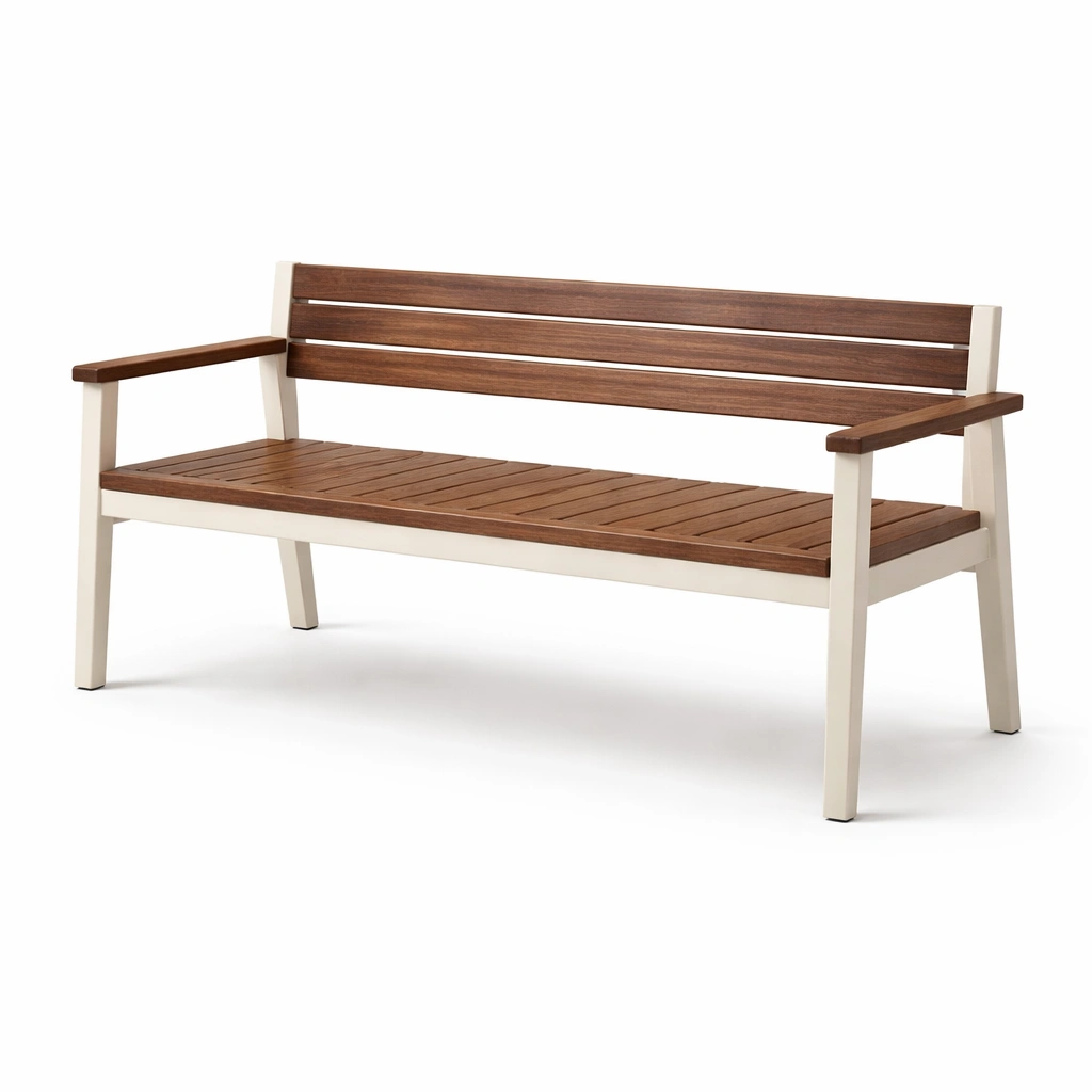Banco de madera de acacia y metal-furnzera