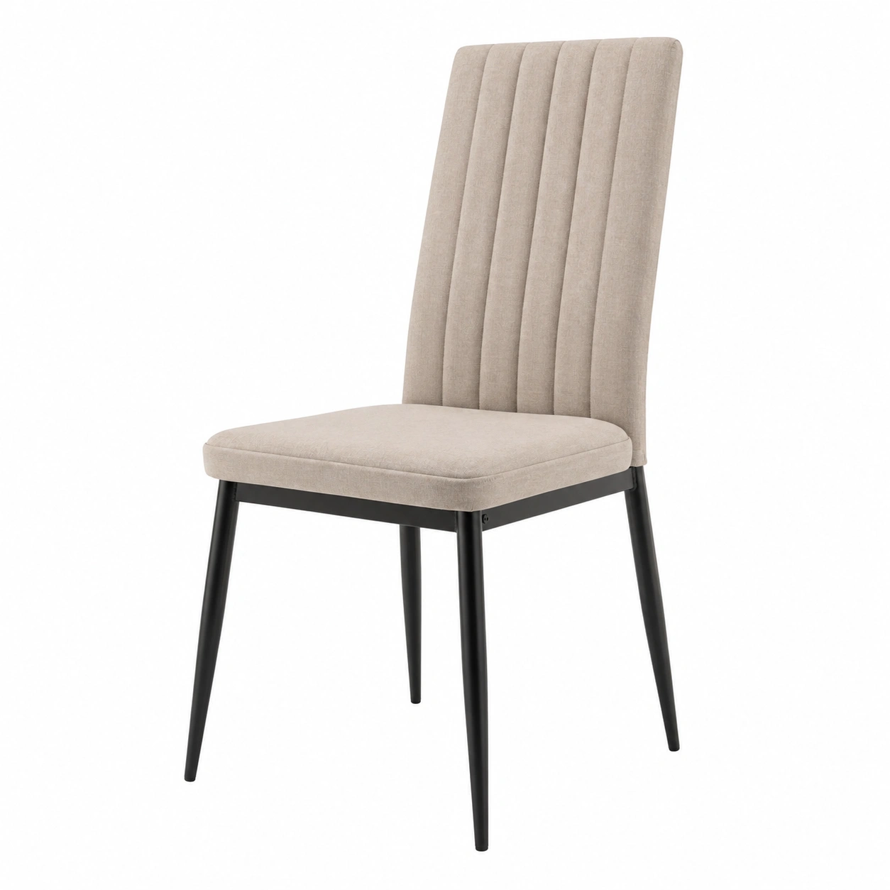 Stuhl Beige Polsterstuhl Modern Hochlehner Metallbeine B/H/T ca. 42x98x44 cm-furniservicepro