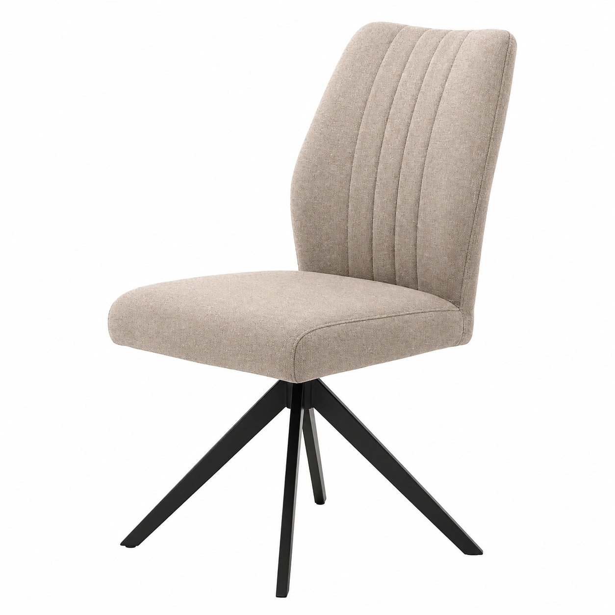 Moderner Polsterstuhl in Beige Webstoff – Eleganter Esszimmerstuhl mit Komfortsitz-furniservicepro