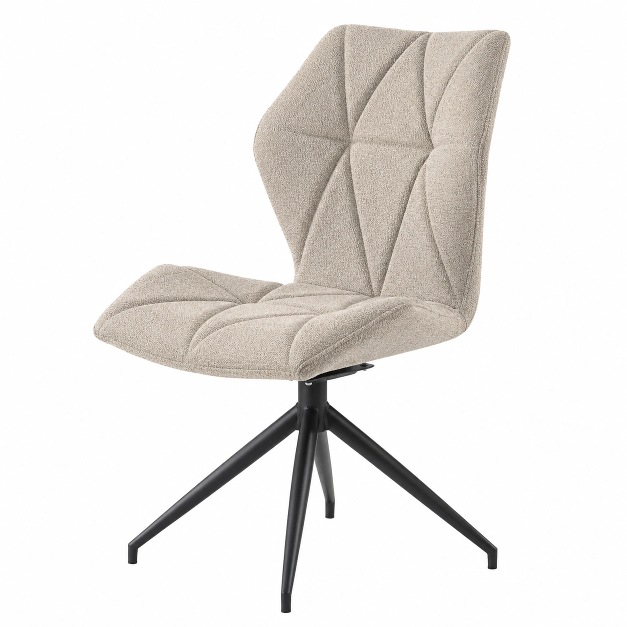 Moderner Polsterstuhl mit Drehfunktion – Beige Stoff – ca. 52×62×90 cm-furniservicepro