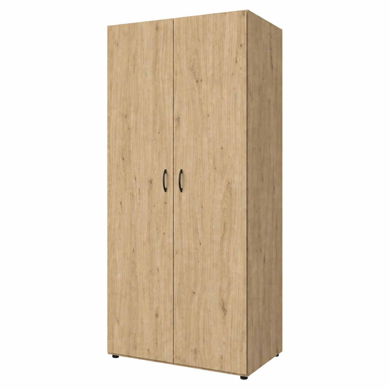 Moderner Kleiderschrank mit 2 Tueren – Minimalistisches Design in Eiche Optik-furniservicepro