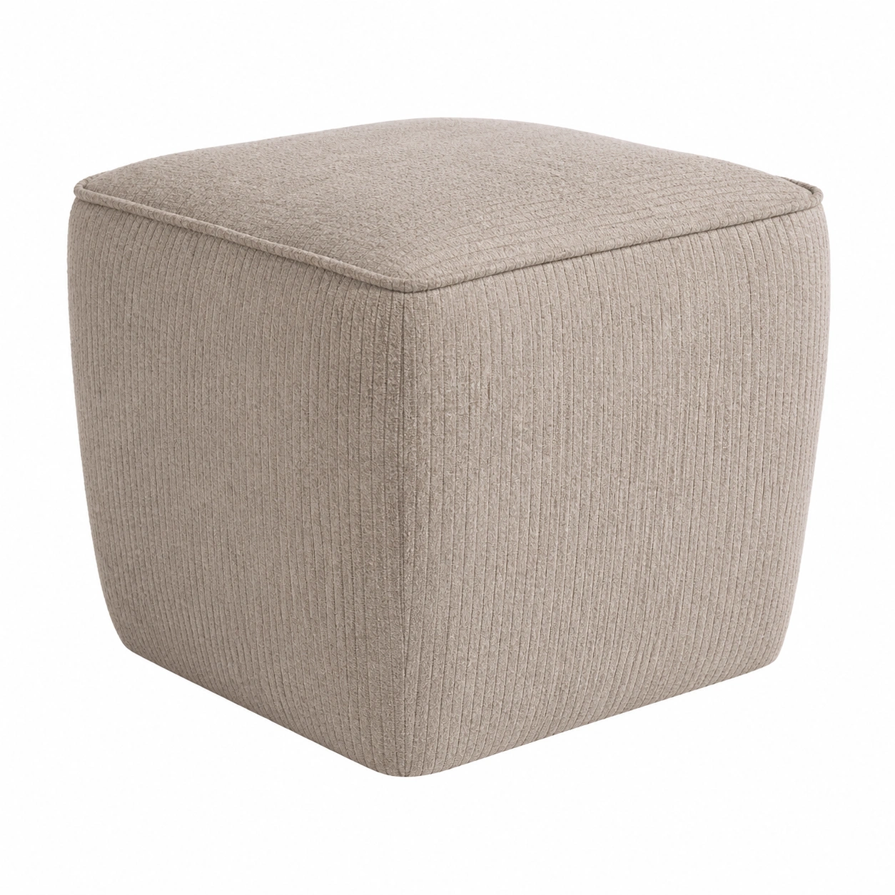 Polsterhocker rund Bouclé Creme Weißh gepolstert 45x45x42 cm-furniservicepro