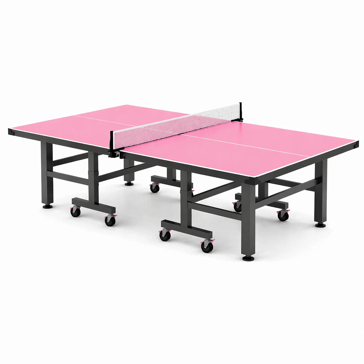 Mesa de ping pong rosa con red 274x152.5x76 cm-roomerio