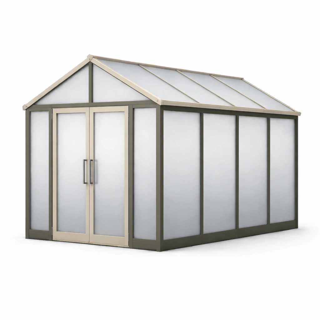 Invernadero de aluminio y policarbonato 250x185x210 cm-roomerio