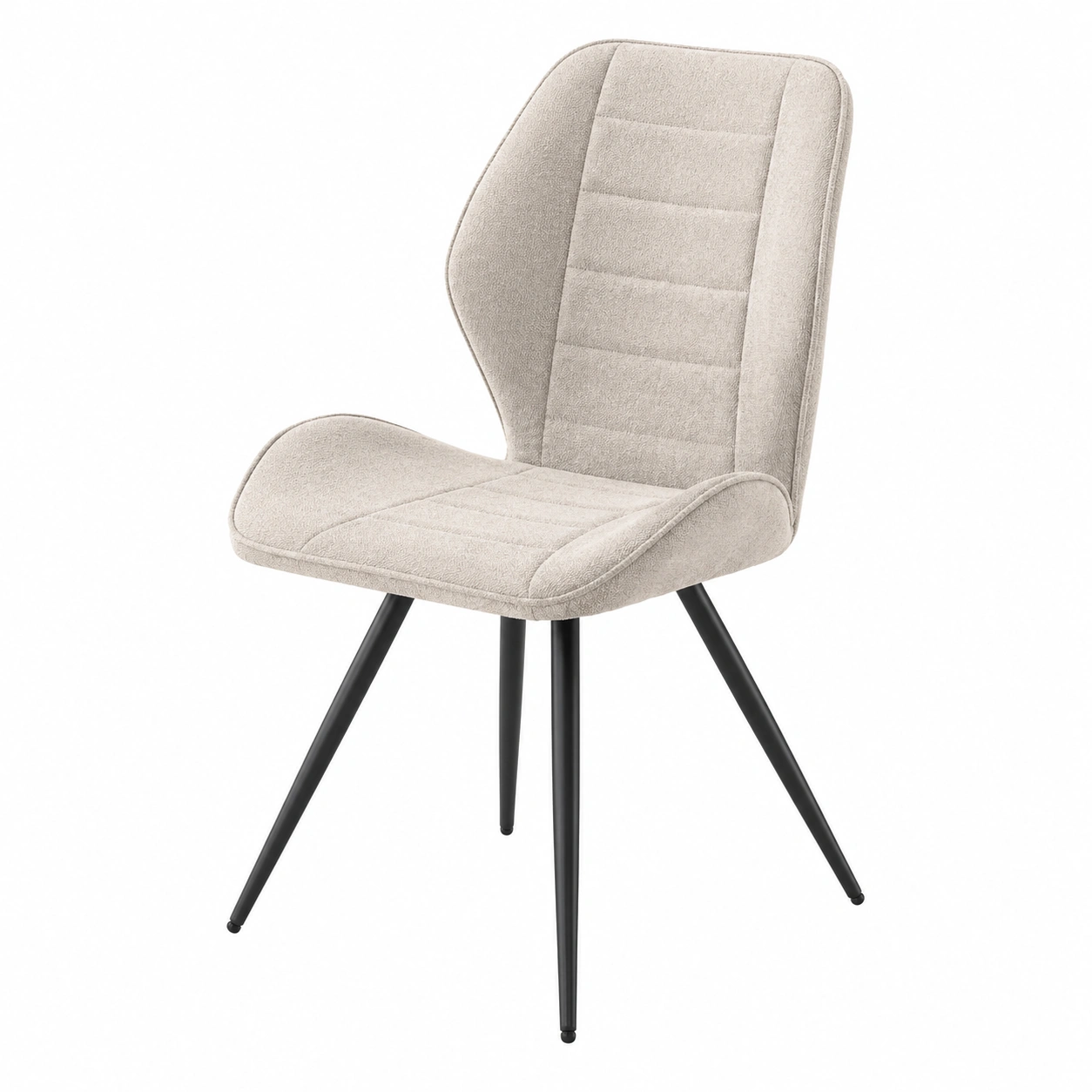 Moderner Polsterstuhl mit ergonomischer Form und Metallbeinen Beige-homedeskcare