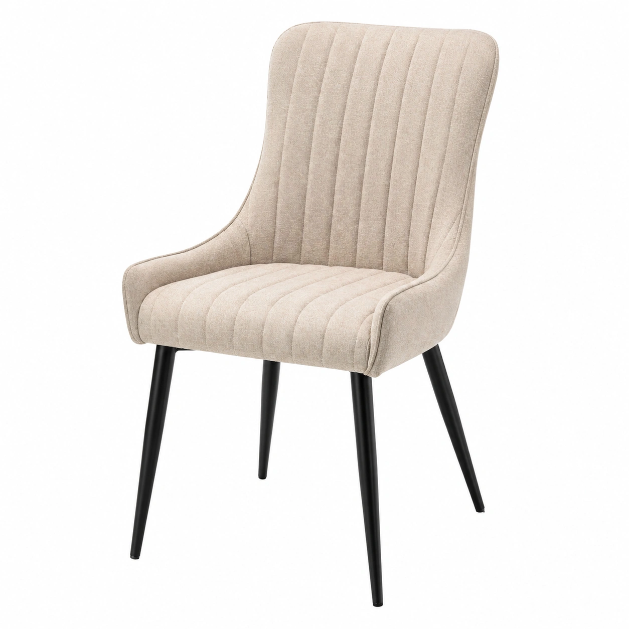Moderner Polsterstuhl Esszimmerstuhl mit Stoffbezug Beige Metallbeine gepolstert B/H/T ca 51x95x60 cm-homedeskcare