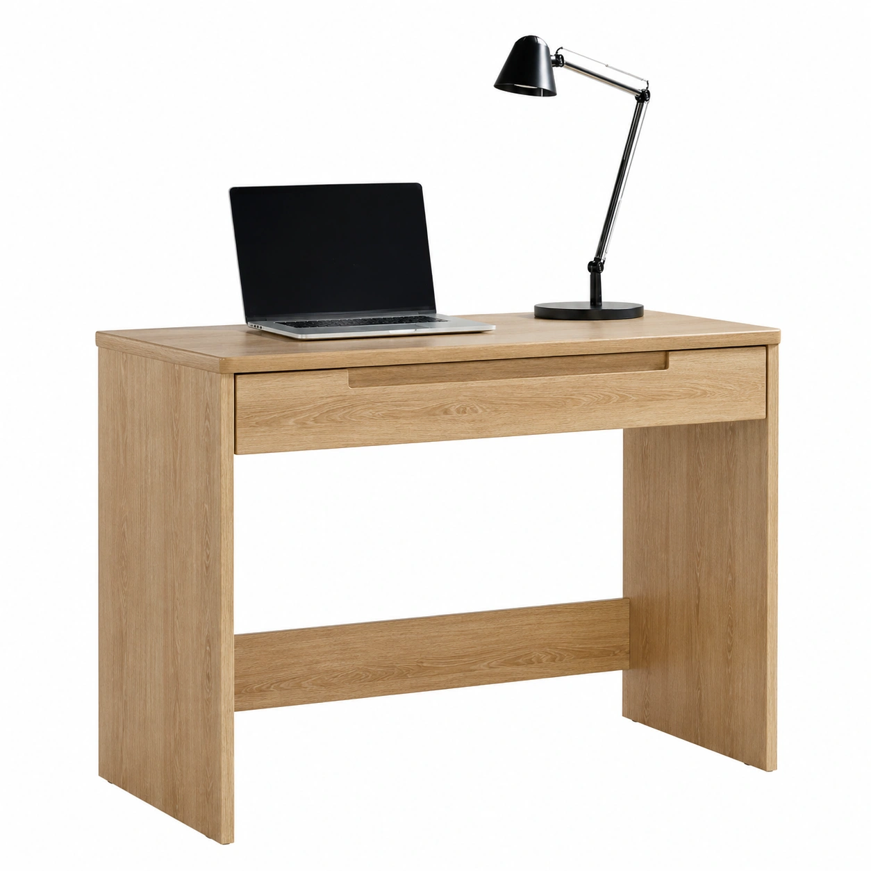 Moderner Schreibtisch in Eiche-Optik mit Schublade – 97 x 76 x 50 cm-homedeskcare