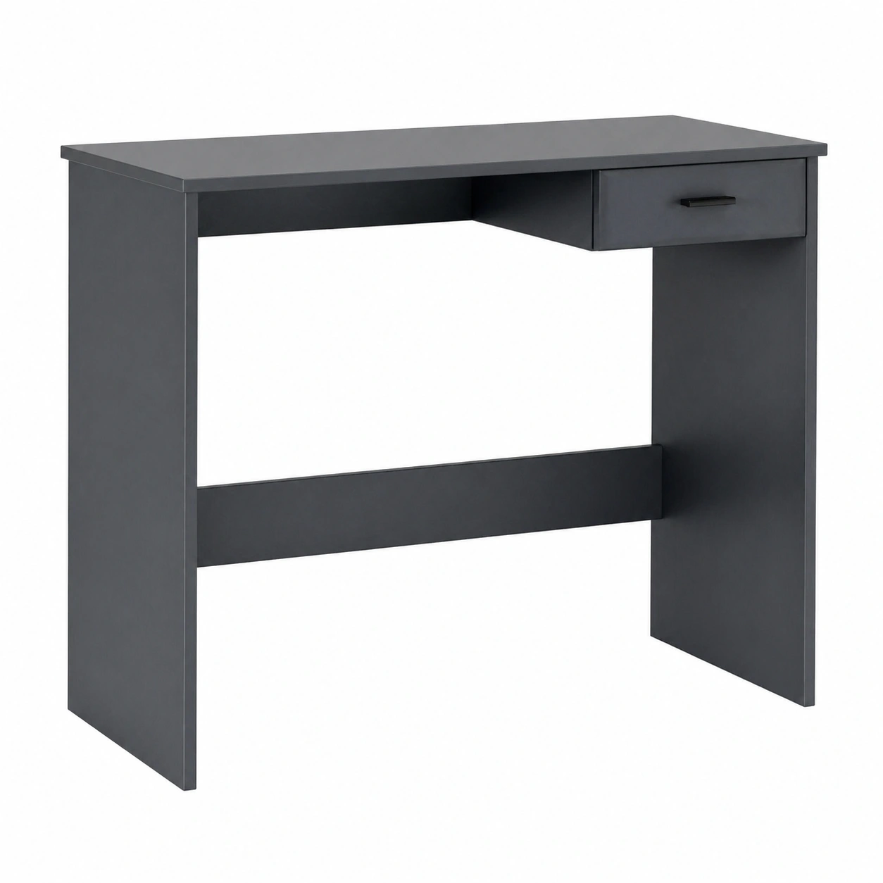 Moderner Schreibtisch mit Schublade und Seitenpanel in Anthrazit-homedeskcare