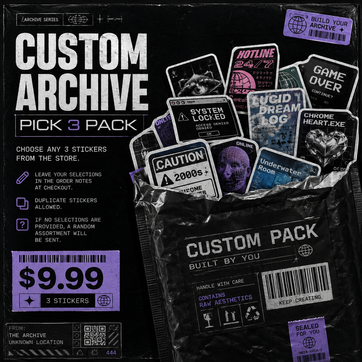 📦 CUSTOM ARCHIVE — PICK 3 PACK