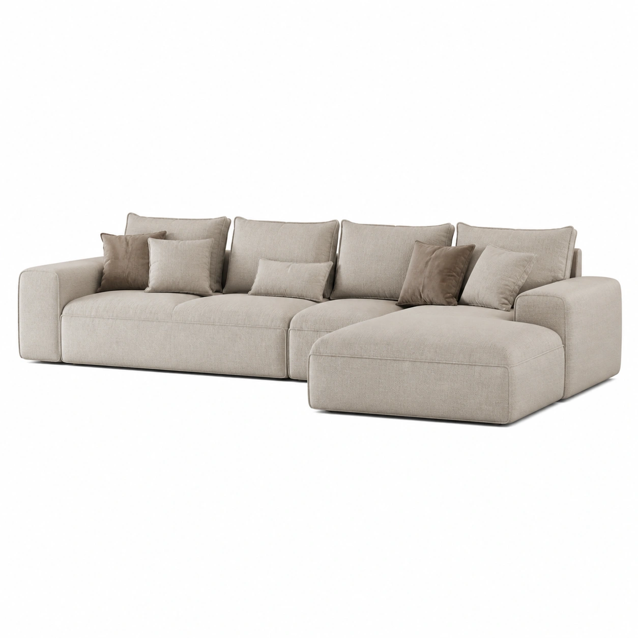 Sofa narozna jasna minimalistyczna