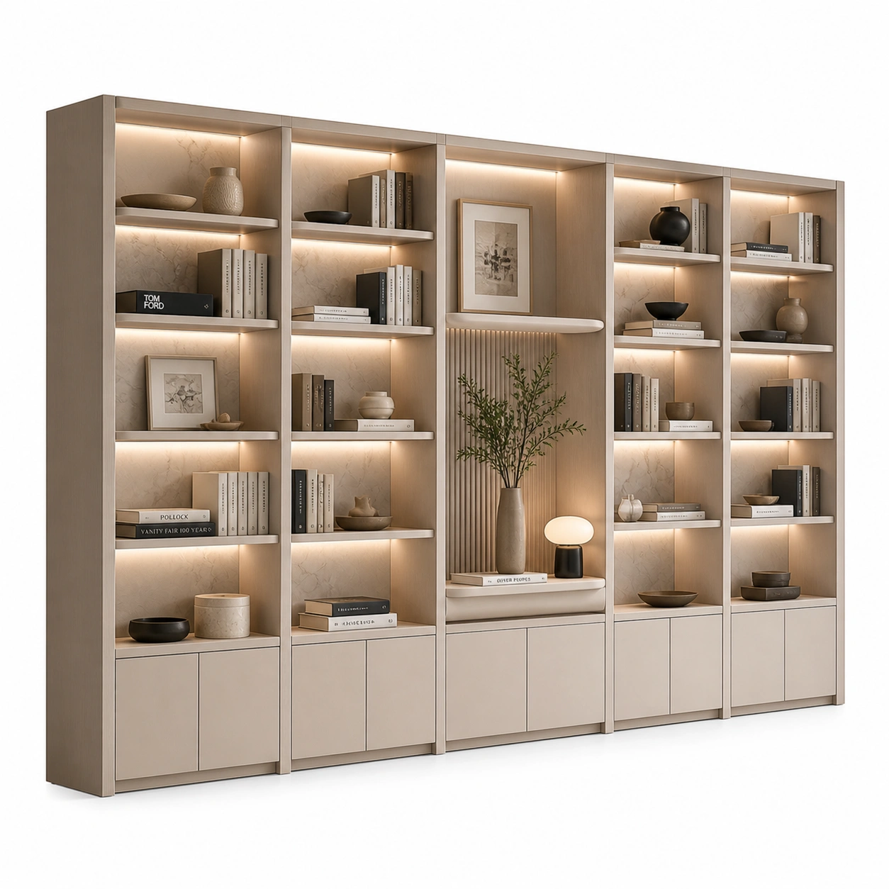 Regal nowoczesny jasny z podswietleniem LED