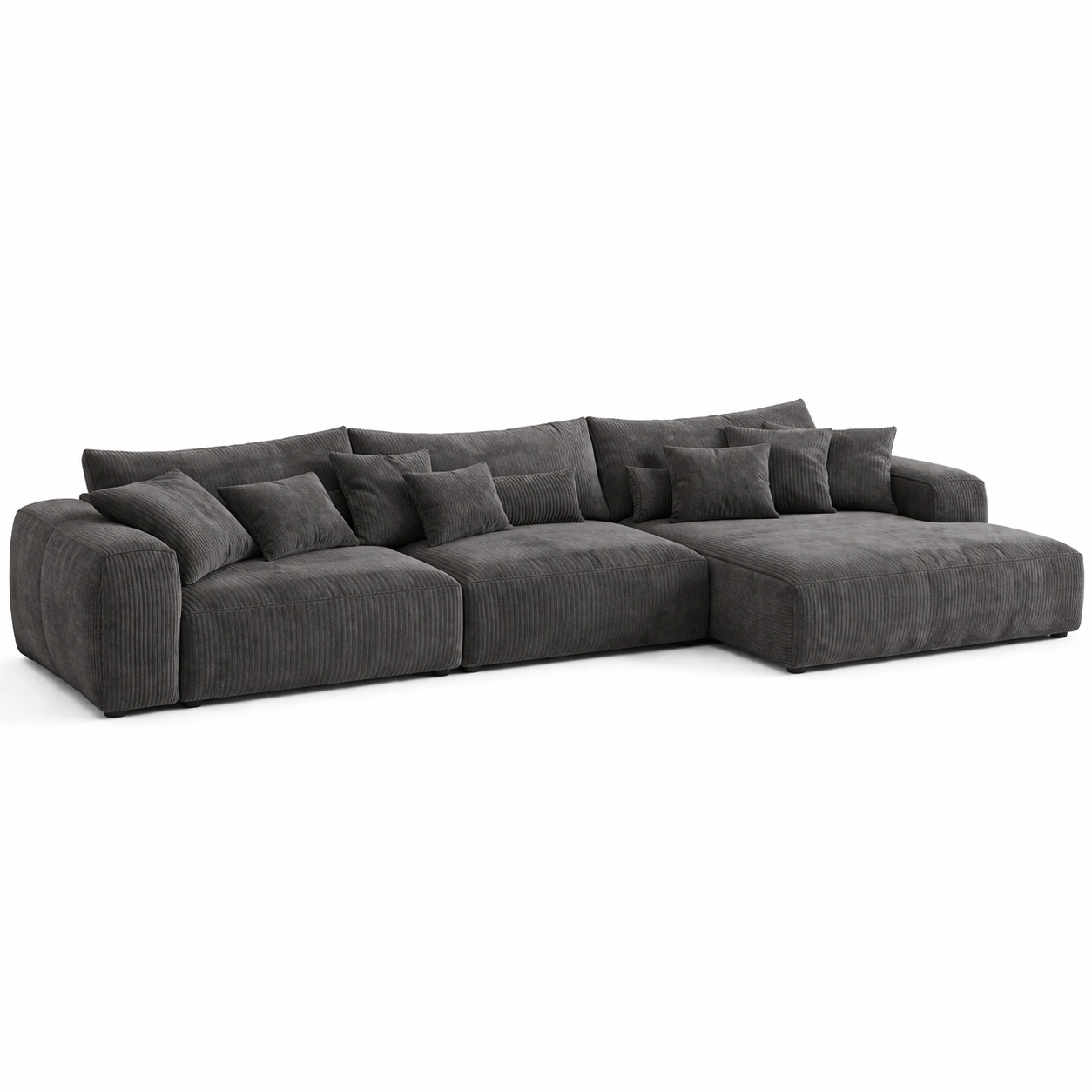 Naroznik sofa modulowa grafitowa komfortowa