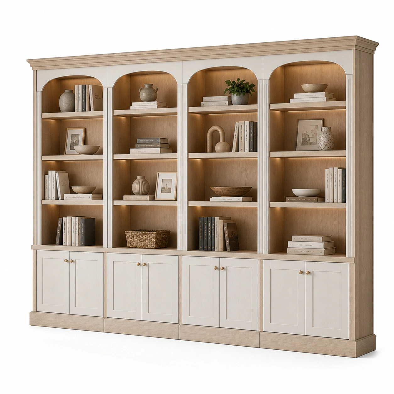 Regal biblioteczny klasyczny z podswietleniem LED