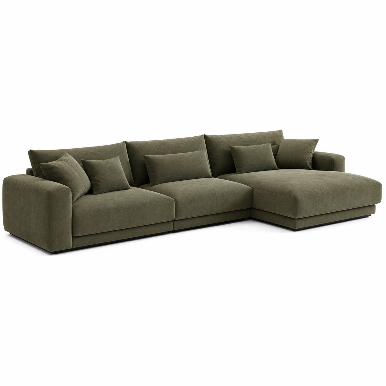 Sofa narozna minimalistyczna z szezlongiem