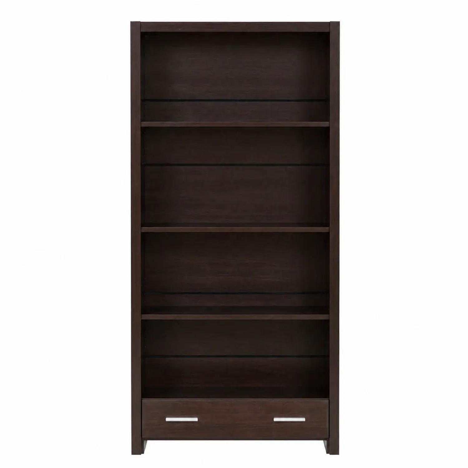 Libreria in Legno Massello Marrone Scuro con Cassetto-domveraliving