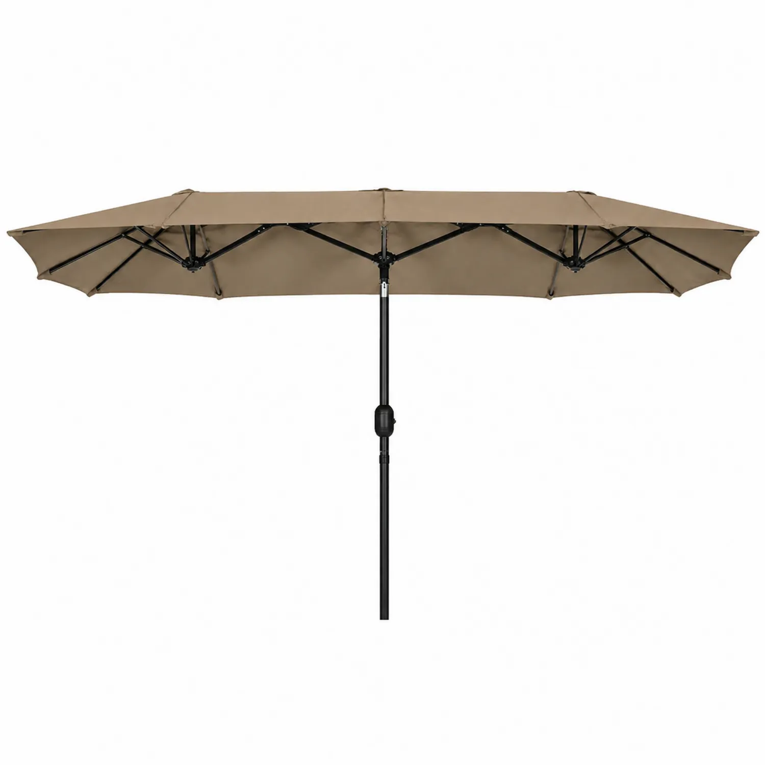 Ombrellone da Giardino Rettangolare in Alluminio e Poliestere 400x300 cm Beige-domveraliving