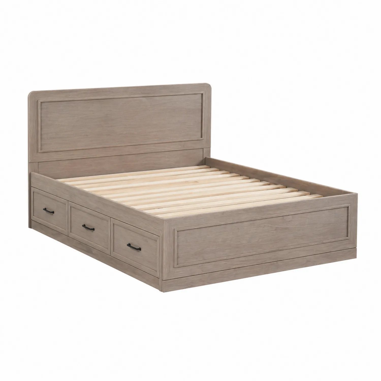 Letto in legno massello di pino con cassetti 160x200 cm Grigio-domveraliving