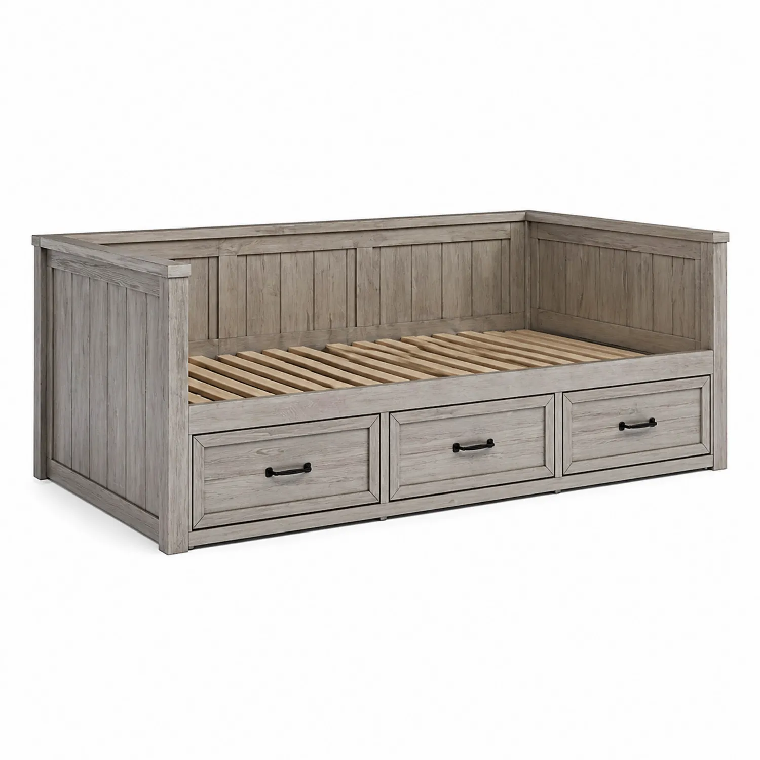 Letto singolo in legno massello con cassetti-domveraliving
