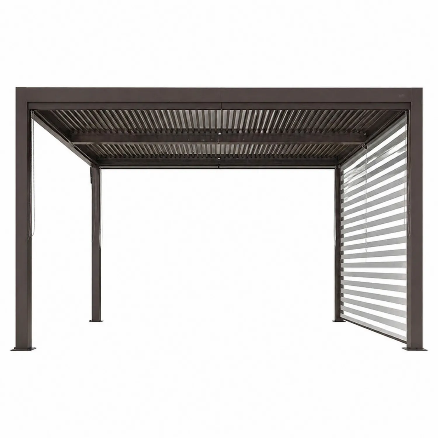 Pergola in Alluminio con Lamelle Grigio Antracite 3x3m-domveraliving