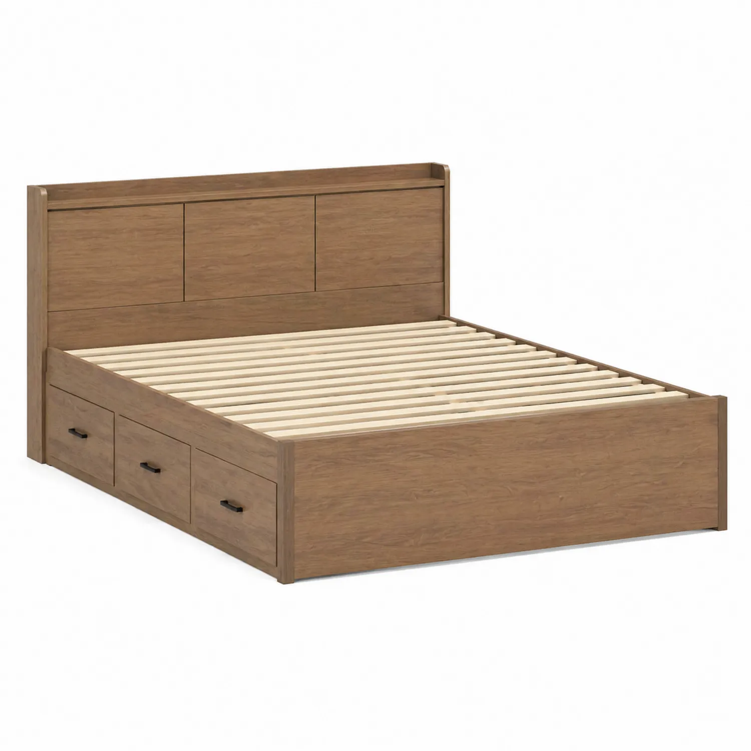 Letto matrimoniale in legno con cassetti storage-domveraliving