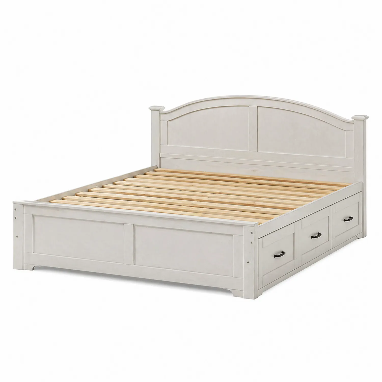 Letto in Legno con Cassetti Bianco-domveraliving
