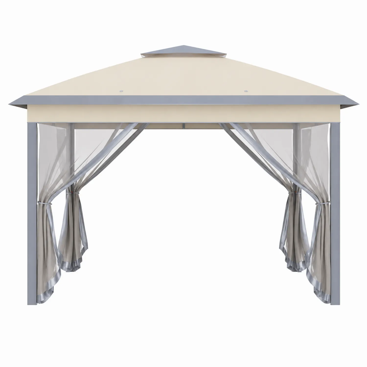 Gazebo da Esterno 3x3 m in Acciaio con Tenda in Poliestere-domveraliving