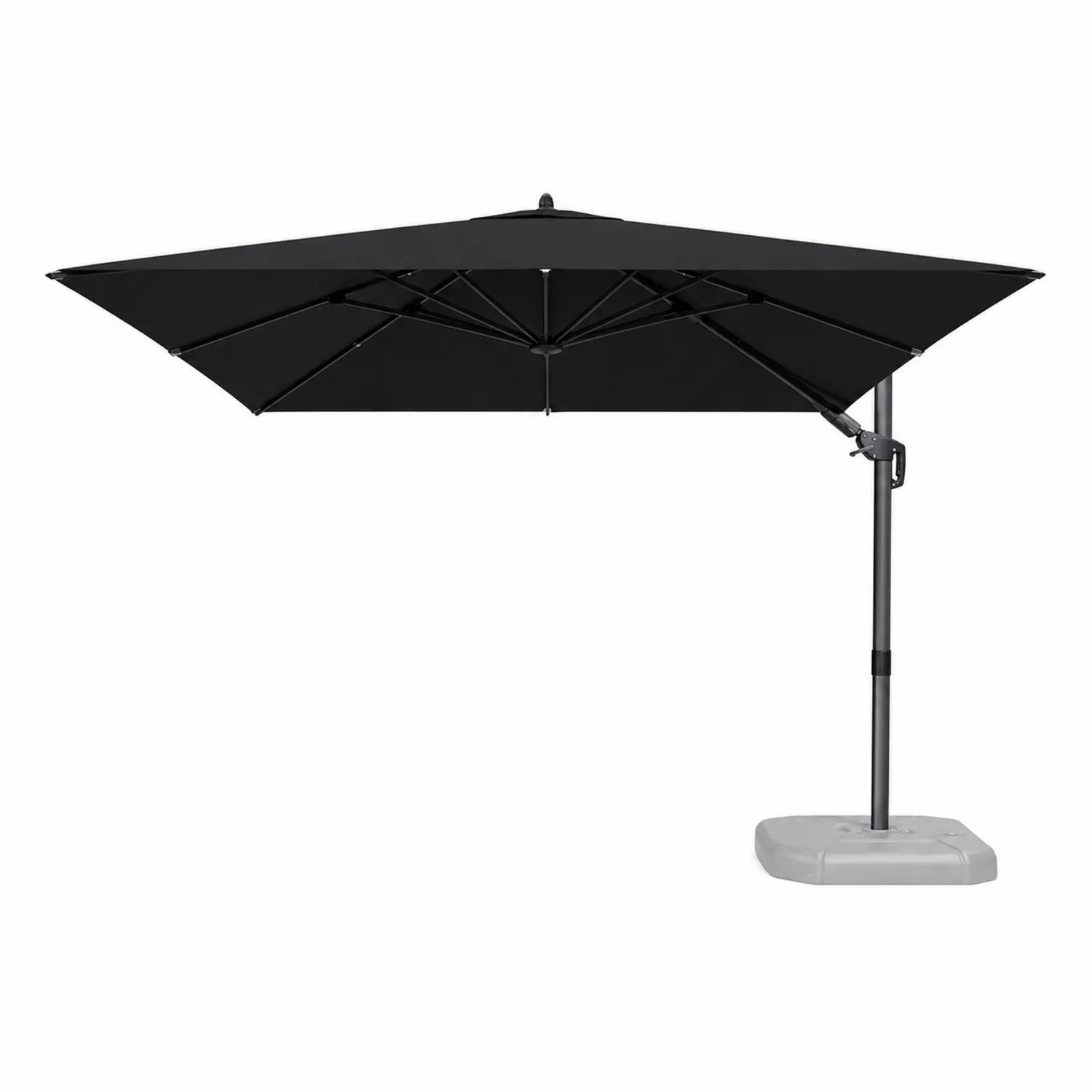 Ombrellone a sbalzo rettangolare in alluminio e poliestere nero 300x400 cm-domveraliving