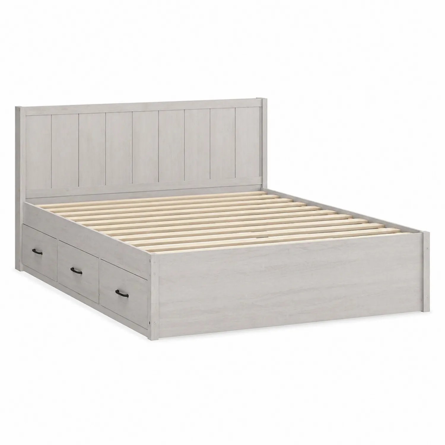 Letto contenitore matrimoniale in legno con cassetti 200x160 cm Bianco-domveraliving