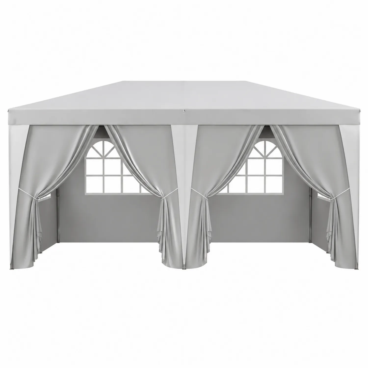 Gazebo da Esterno in Poliestere Grigio 3x6 m-domveraliving