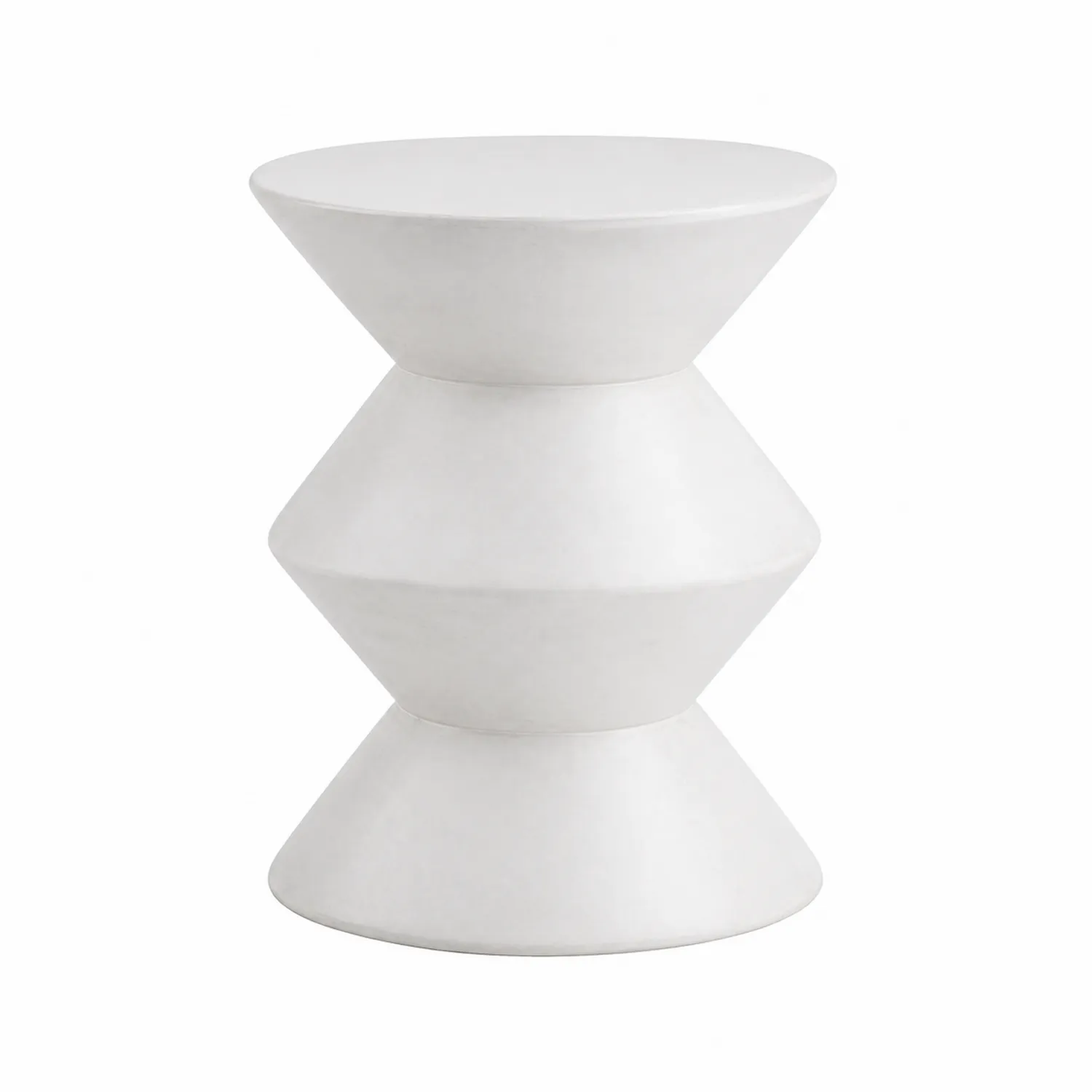 Tavolino laterale in ceramica bianco Ø30 x 45 cm-domveraliving