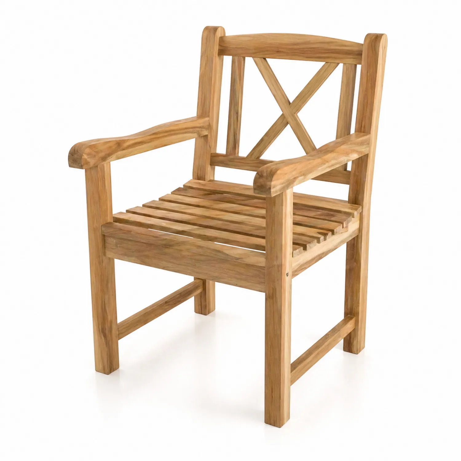 Chaise en bois de teck massif pour extérieur 60x57x90cm