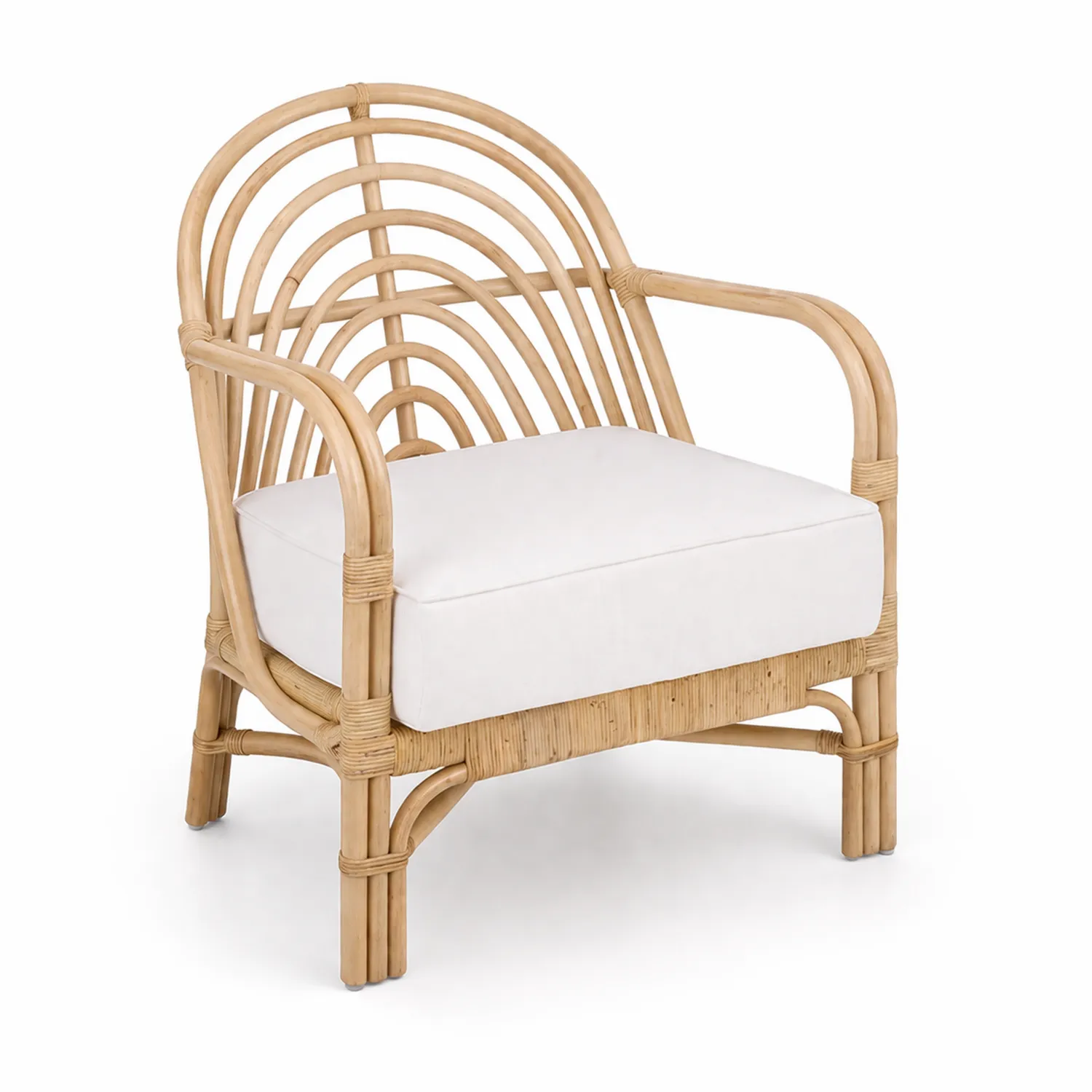 Fauteuil en rotin avec coussin en polyester