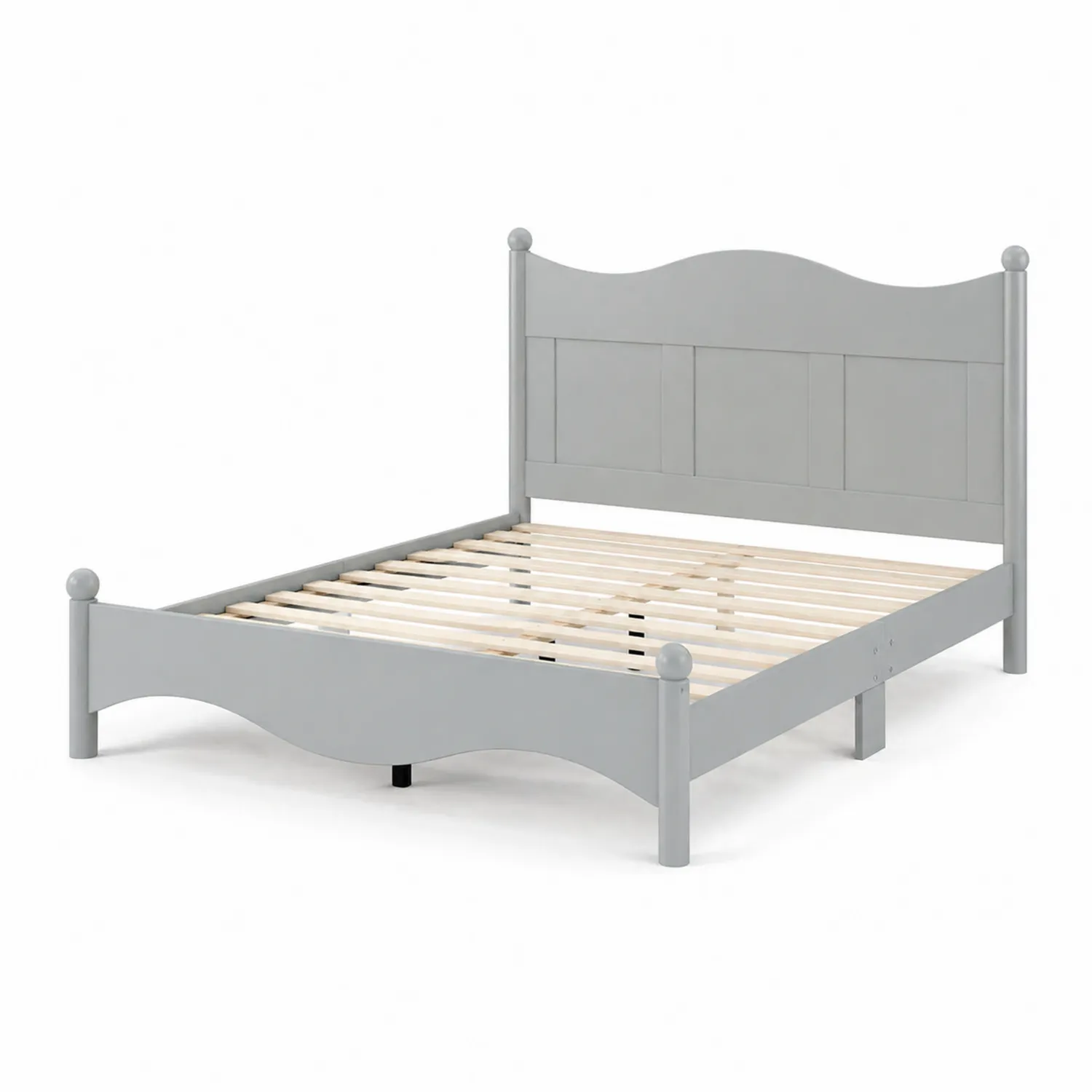 Lit double en bois Gris 200x160 cm