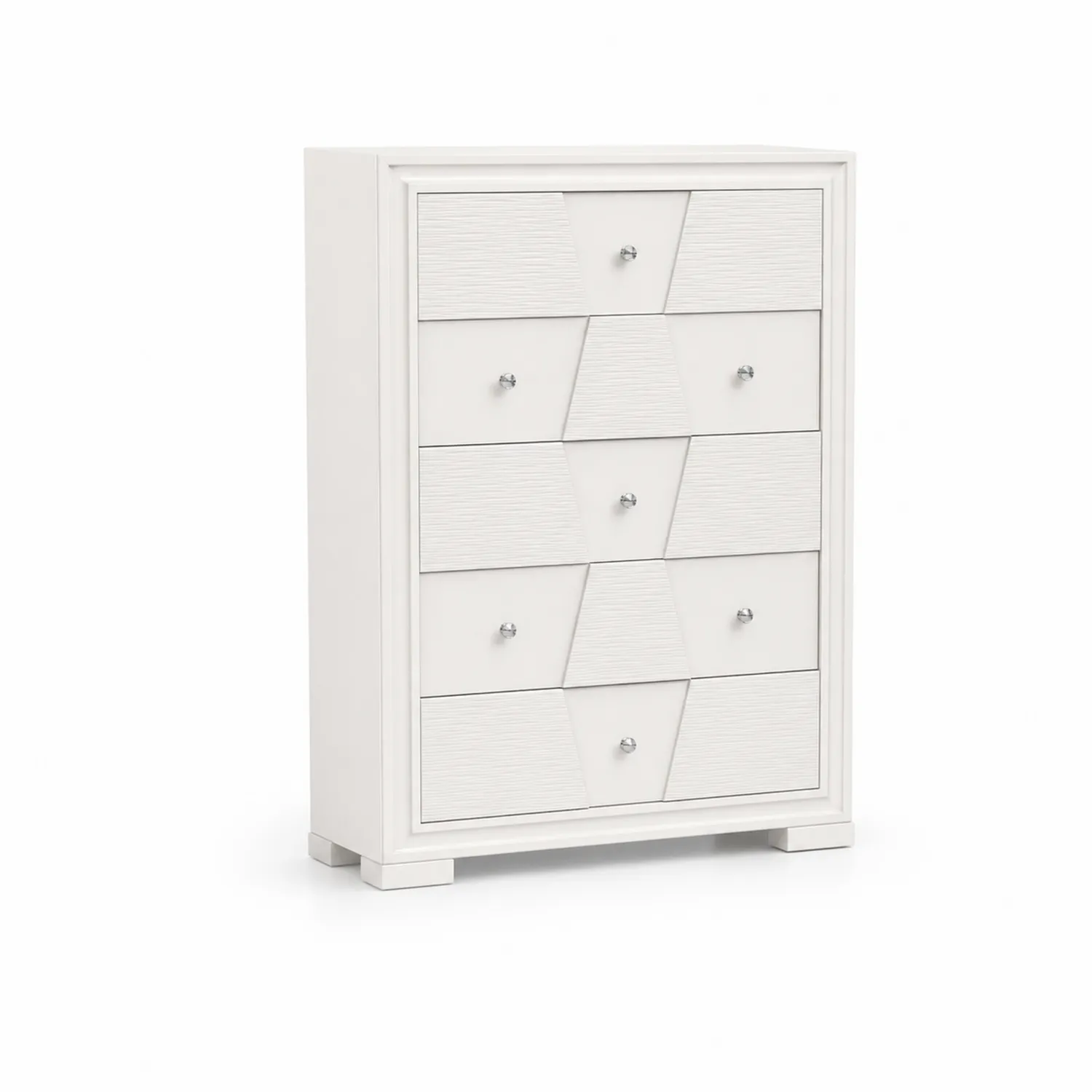 Commode en Bois avec 5 Tiroirs Blanc