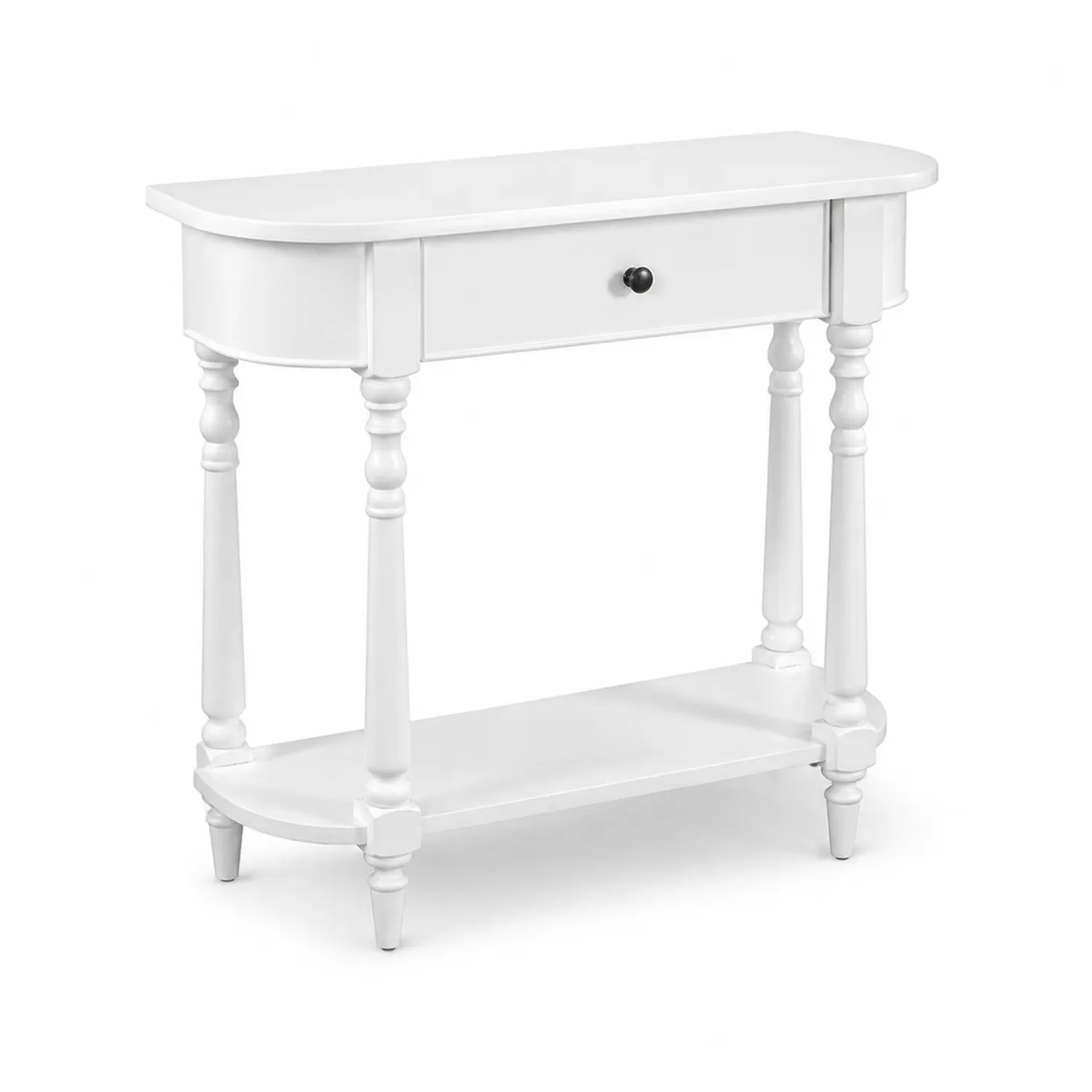 Console en Bois MDF avec 1 Tiroir Blanc