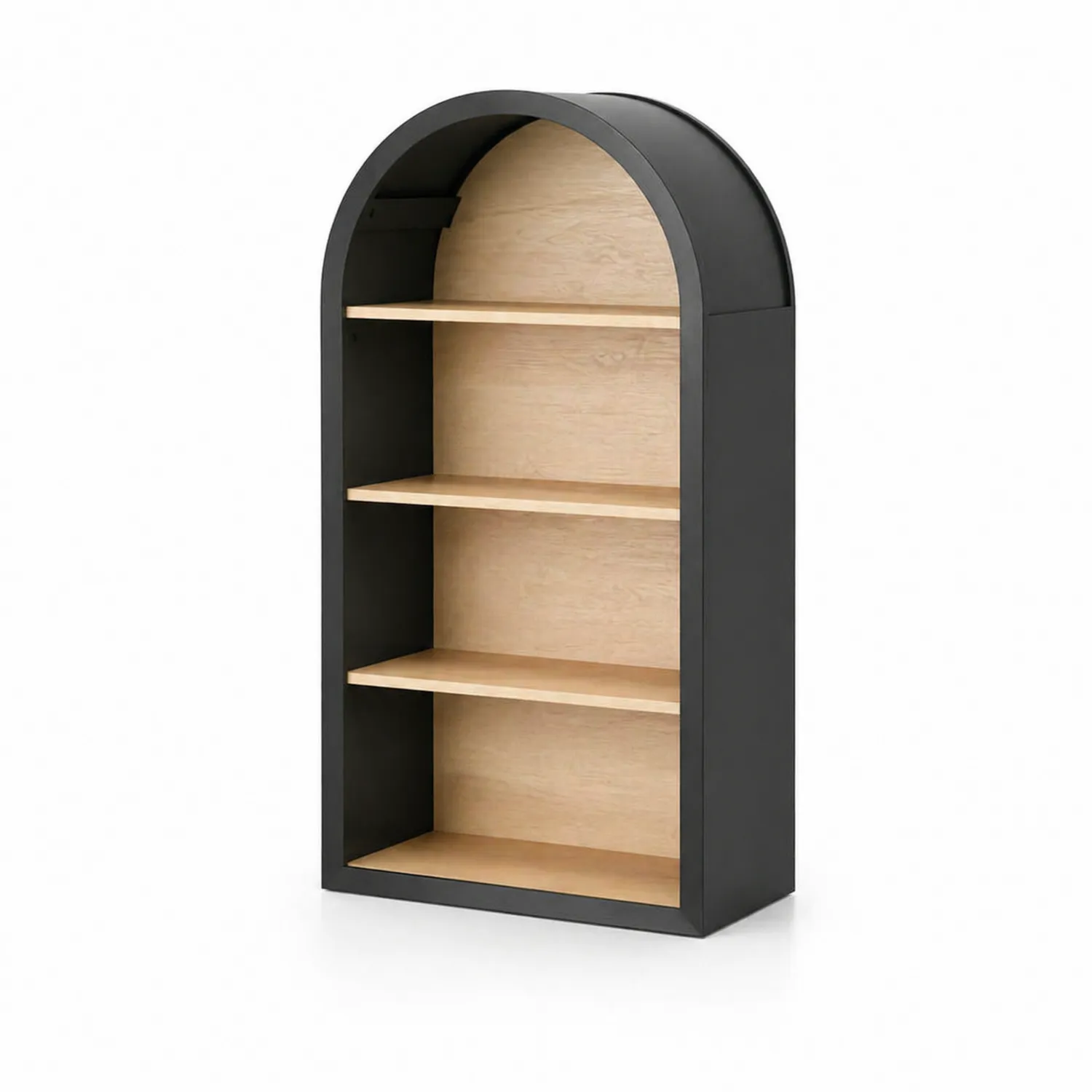 Bibliothèque en bois et métal noir à 4 étagères